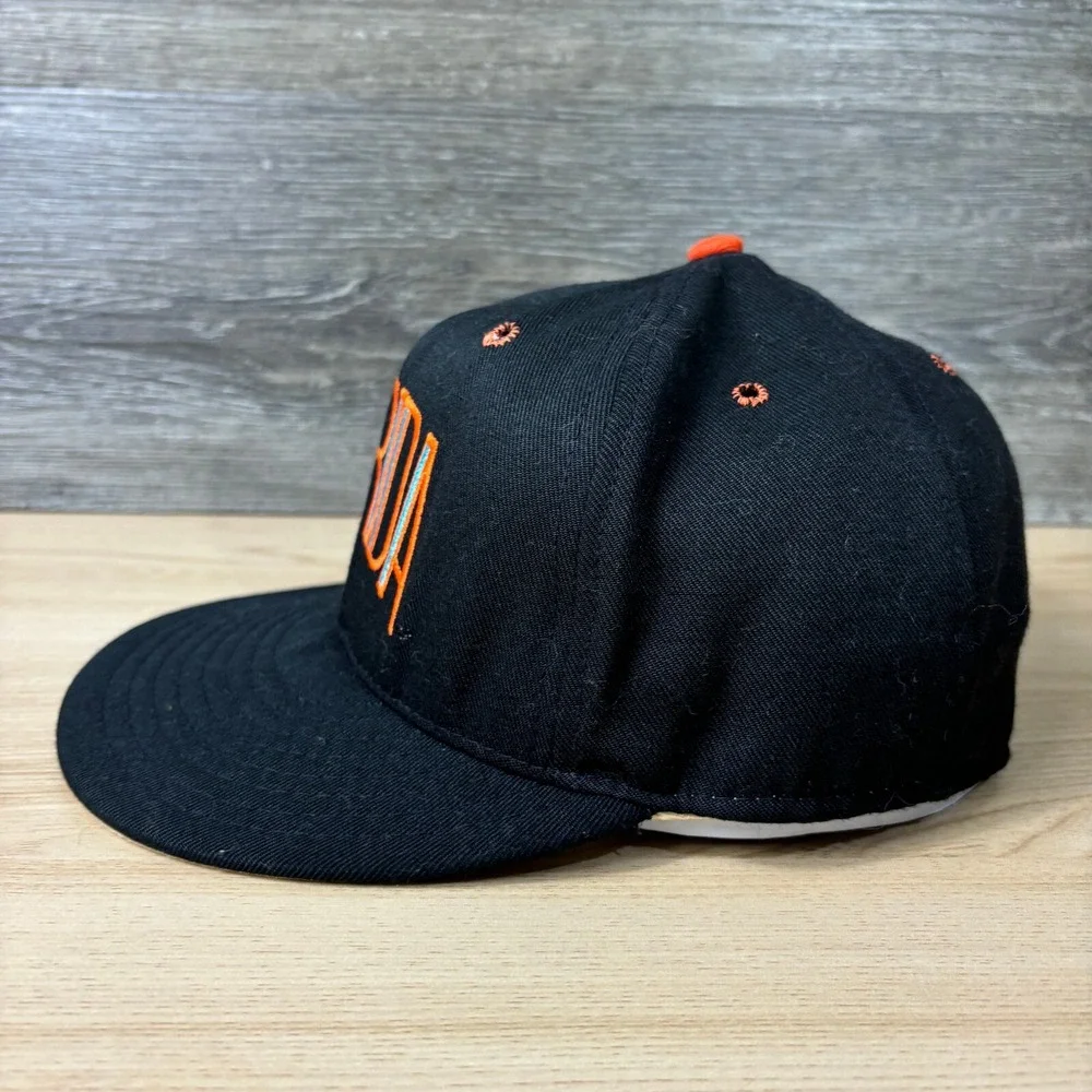Vintage Florida Marlins Hat Cap Fitted 7 1/4 Black‎ Wool Pro Model USA Made